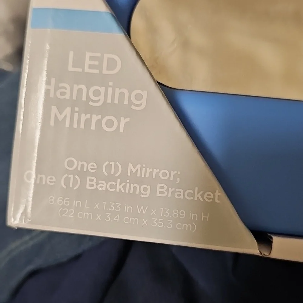 Nwt Blue LED Hanging Mirror